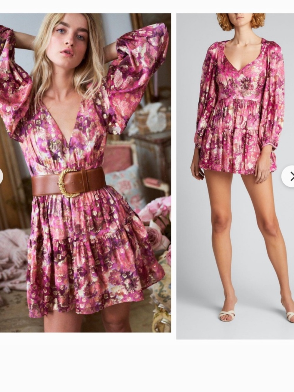 LoveShackFancy Willis Dress in Pre Dawn Sky Tiered Long-Sleeve